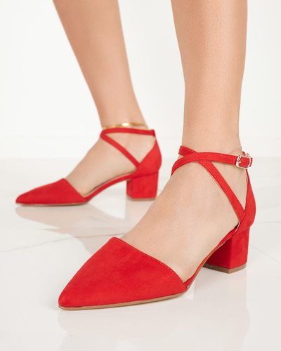 Dámské červené sandály na sloupku Crisco - Obuv