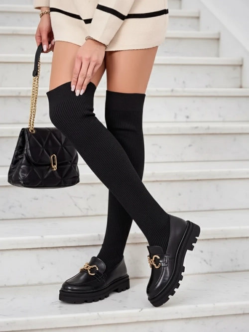 Royalfashion Жіночі чоботи-сліпони вище коліна Rufies