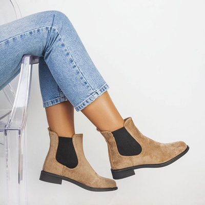 Бежеві черевики з еко-замші Abelia - Взуття