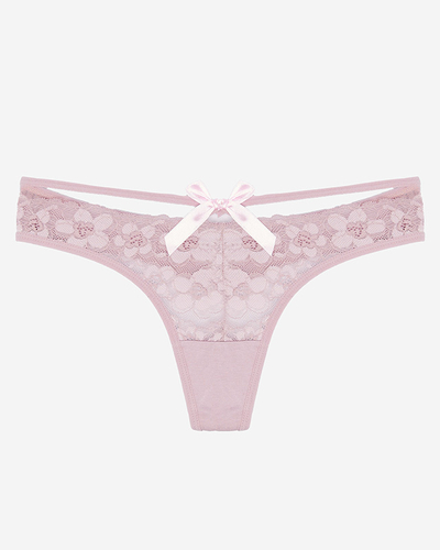 Světle růžové krajkové kalhotky tanga pro ženy- Spodní prádlo