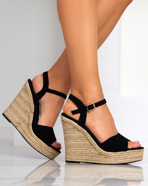 Жіночі босоніжки на високому каблуці чорного кольору Kentui - Взуття