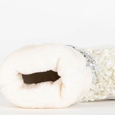 Dámské bílé sněhule s ozdobným svrškem Port-Shoes