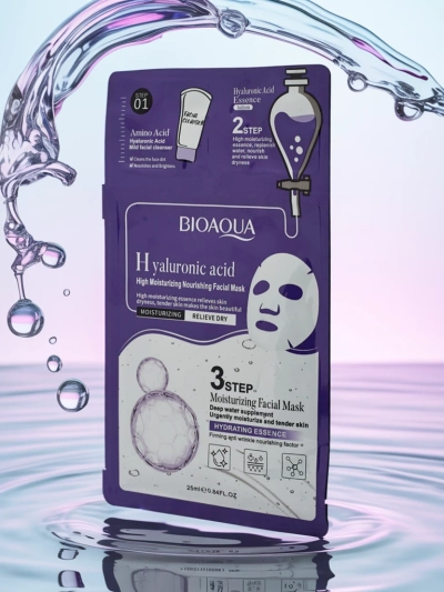 Maska 3V1- 1 čištění obličeje, 2 sérum, 3 hydratační maska s kyselinou hyaluronovou