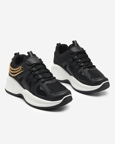 OUTLET Černá dámská sportovní obuv s řetízky Kermona - Obuv