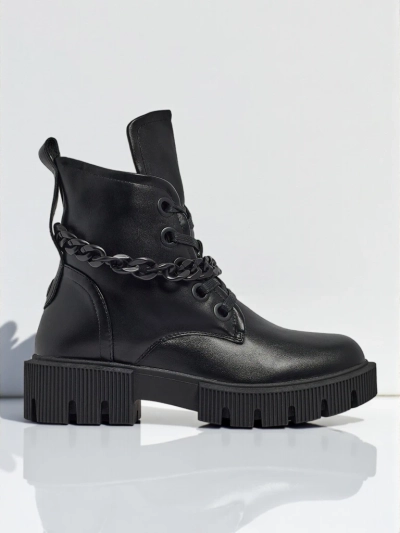 Eko kožené šněrovací dámské kotníkové boty Anviq