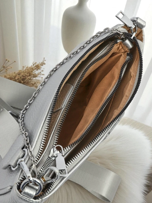 Aurelia Multi Silver – Жіноча сумка 3в1 з екошкіри з круглою сумочкою