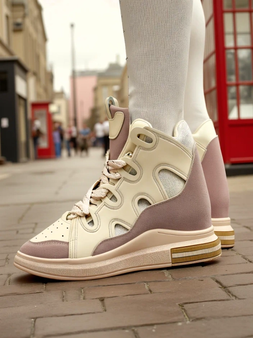 Royalfashion Високі спортивні черевики для жінок з прихованим каблуком Oblaffi