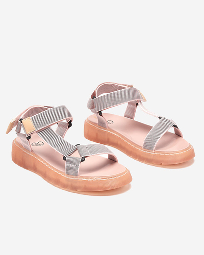 Рожеві жіночі сандалі на липучці Cinore - Взуття