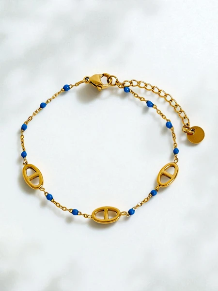 Náramek Callisto Aurea s korálky pozlacený