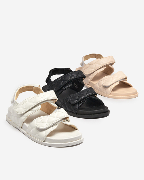 Бежеві жіночі босоніжки на липучках Korine