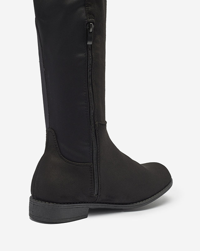 Dámské černé semišové kozačky nad kolena Doggu- Footwear