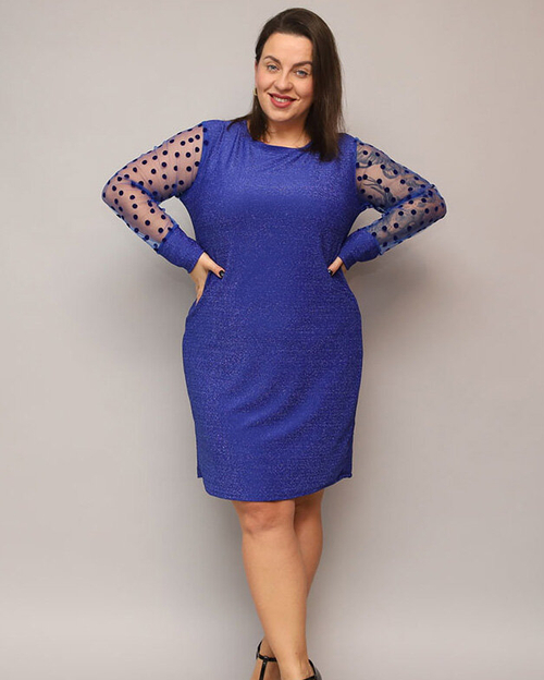 Блискуча сукня до коліна зеленого кольору PLUS SIZE- Одяг