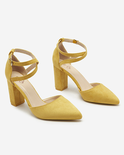 OUTLET Гірчичні жіночі туфлі-човники на стійці Amagy- Footwear