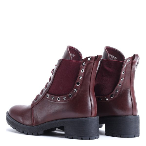 Burgundowe workery Ember- Obuwie