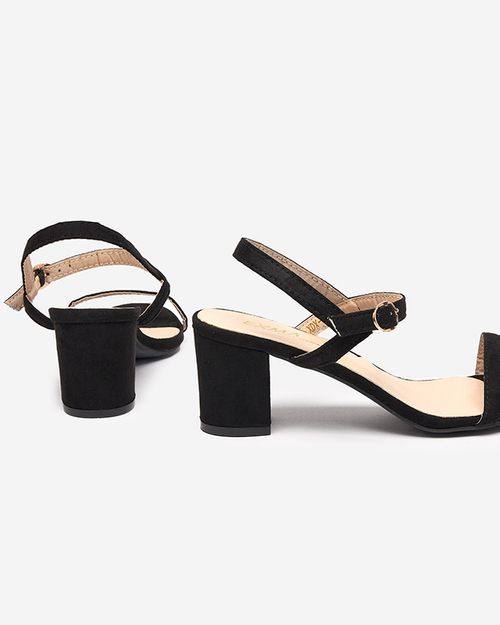 Чорні босоніжки на стійкі, Usopi - Взуття