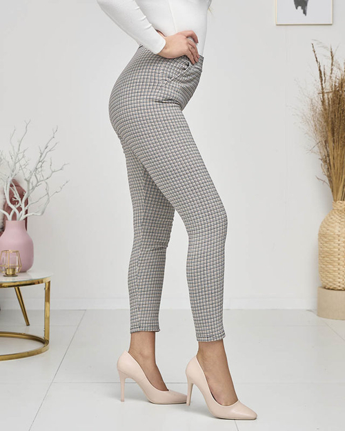 Жовто-чорні жіночі картаті лосини - Одяг