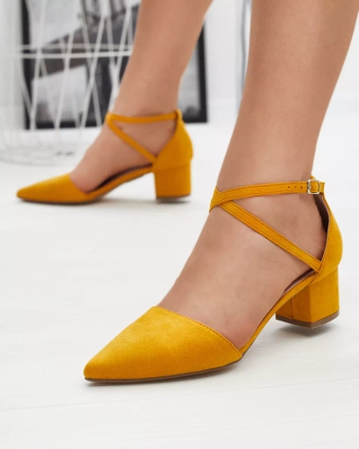 Dámské hořčičné sandály na sloupku Crisco - Obuv