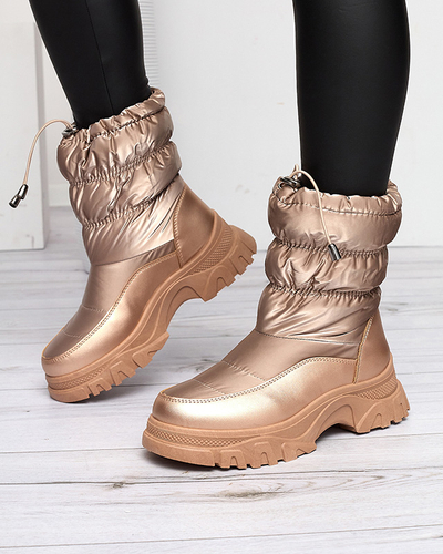 Рожево-золоті жіночі стьобані зимові черевики Dessi