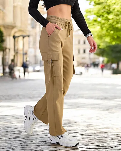 Royalfashion Dámské látkové bojové kalhoty