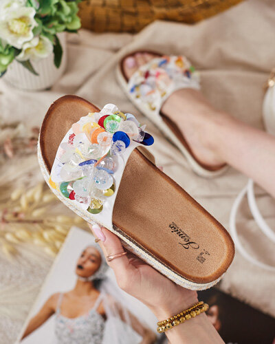 Royalfashion Dámské žabky Loassa s kamínky