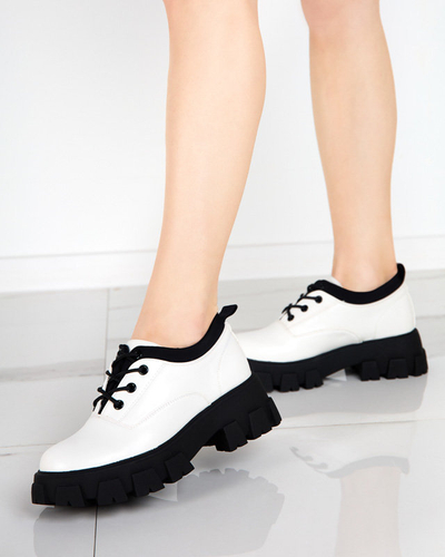 OUTLET Dámské boty z ekokůže v bílé barvě Ozud-Footwear