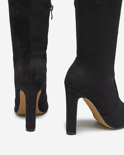 Чорні жіночі чоботи вище коліна Cenolli- Footwear