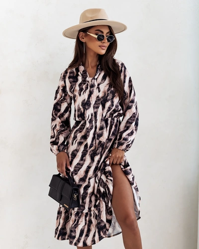 Royalfashion Жіноча міді сукня з принтом