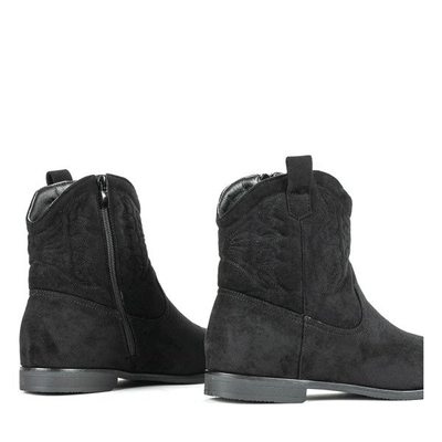 Czarne kowbojki na płaskim obcasie Yuki - Obuwie