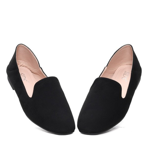 Czarne, gładkie mokasyny- Obuwie