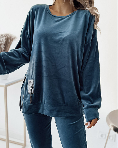 Жіночий велюровий спортивний комплект Royalfashion Turquoise