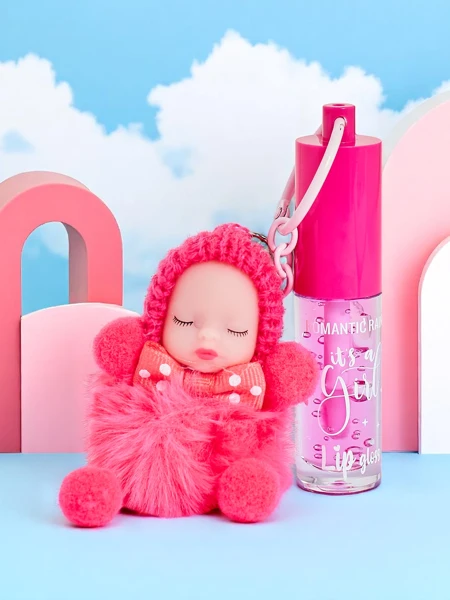 Lesk na rty pro děti s panenkou Fuchsiová