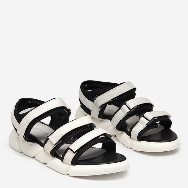 Dívčí sandály se zapínáním na suchý zip v bílé barvě Mumin-Shoes