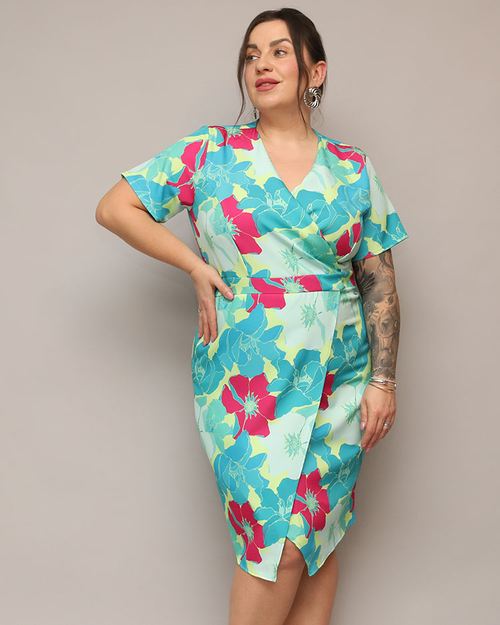 Royalfashion Жіноча сукня з квіткової тканини PLUS SIZE