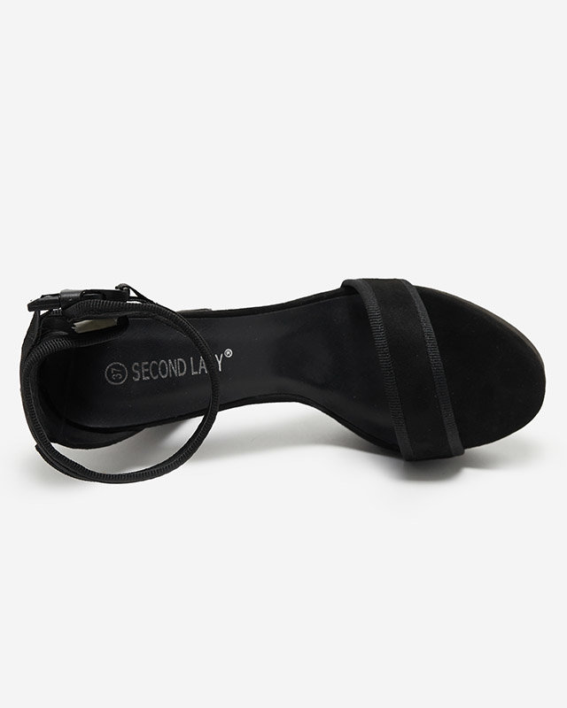 Dámské sandály na vysokém sloupku, eko semiš Momli - Boty