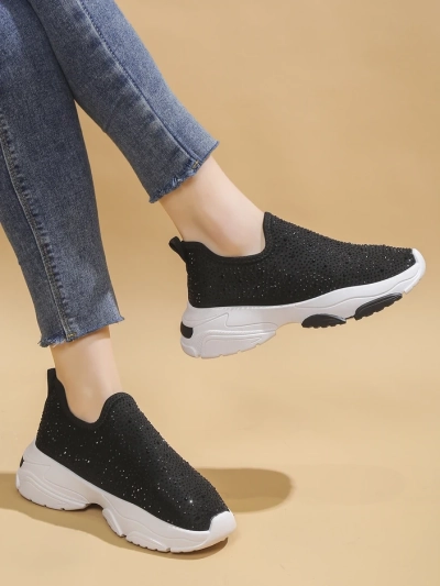 Royalfashion Dámské slip-on tenisky s kamínky Elavises