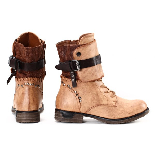 Oryginalne botki - kolor camel - Obuwie