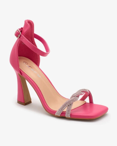 Royalfashion Fuchsiová Dámské sandály Sparkle Step se zirkony