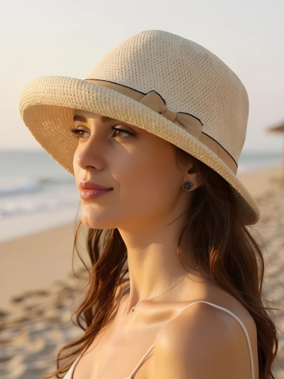 Royalfashion Dámský klobouk zdobený mašlí Summer Grace