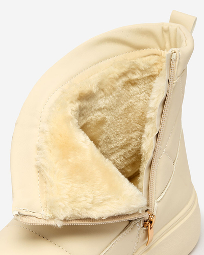Royalfashion Béžové dámské boty a'la snow boots Kacecica