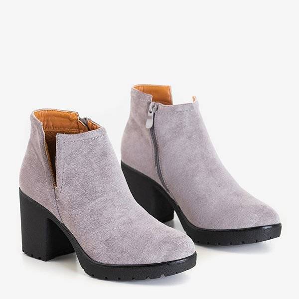 OUTLET Světle šedé izolované dámské boty na sloupku Ryoko - obuv