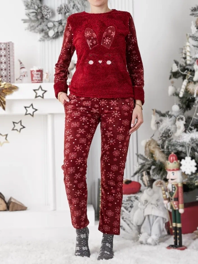 Royalfashion Dámské pyžamo s králíčkem, polar-like
