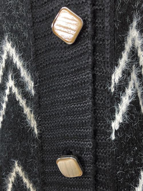 Royalfashion Візерунчастий чорний жіночий светр-покривало