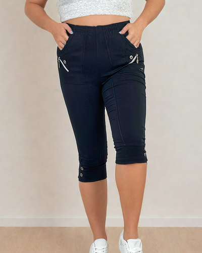Royalfashion Dámské látkové kalhoty 7/8 PLUS SIZE