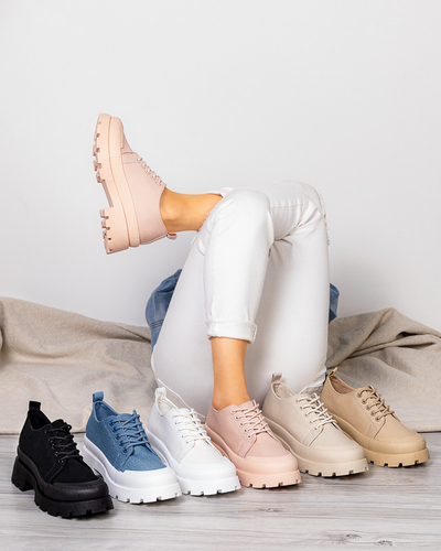 Béžové dámské šněrovací boty Rozia - Obuv