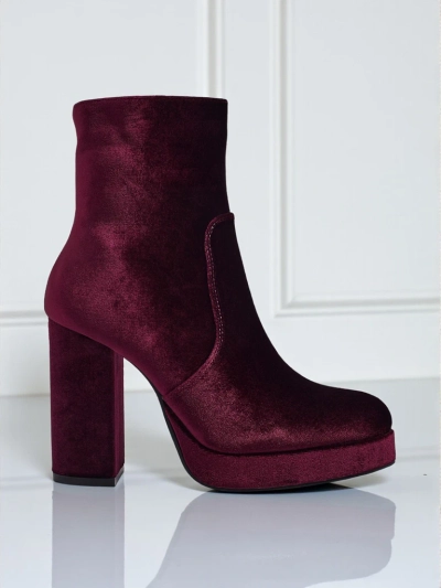 Dámské kotníkové boty na sloupku al'la Velur Miss