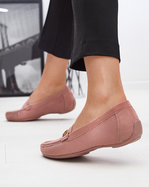 Темно-рожеві жіночі мокасини на низькій прихованій танкетці Lemira