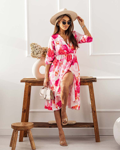 Royalfashion Dámské midi šaty s originálním vzorem