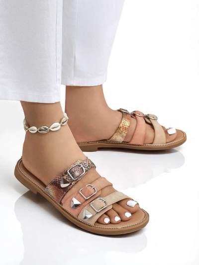 Royalfashion Dámské pantofle na ploché podrážce Snake Chic