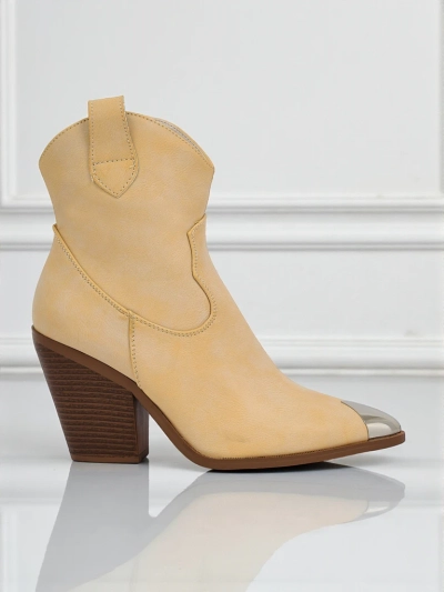 Dámské kovbojské boty na podpatku s ozdobnou špičkou Glacier Fang