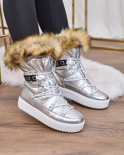 Royalfashion Сліпони сріблясті а-ля снігоступи жіночі Gomllo